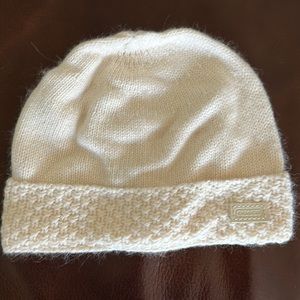 Never worn Coach Beanie cream with hint of sparkle